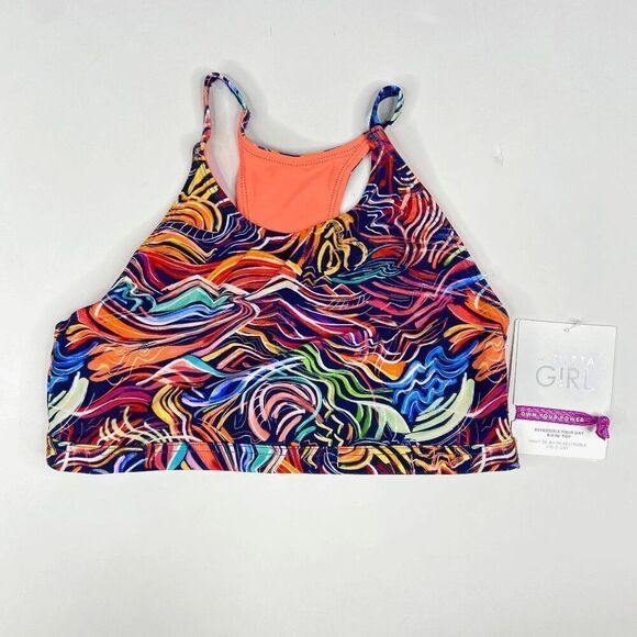 Athleta Girl Swim Top Reversible Field Day Bikini Top Size XL NWT - Picture 2 of 7